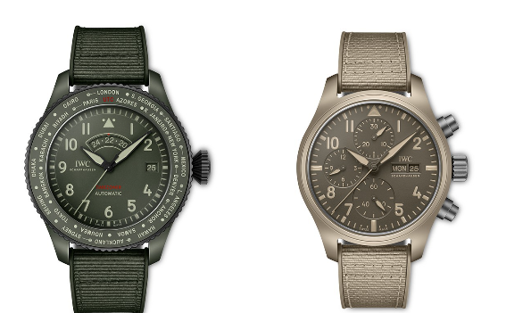 IWC adds two new colored ceramic watches to its TOP GUN naval air combat force series